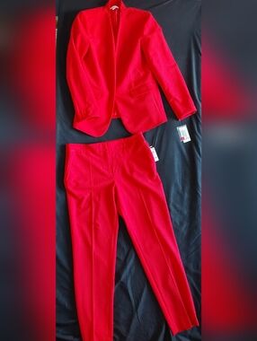 WOMENS DESIGNER BAR111 RED SALSA 2 PIECE PANT SUIT  M/10